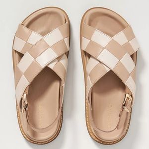 ALOHAS MARSHMALLOW PLATFORM TAN CREAM WOVEN SANDALS SIZE 8.5 EUC